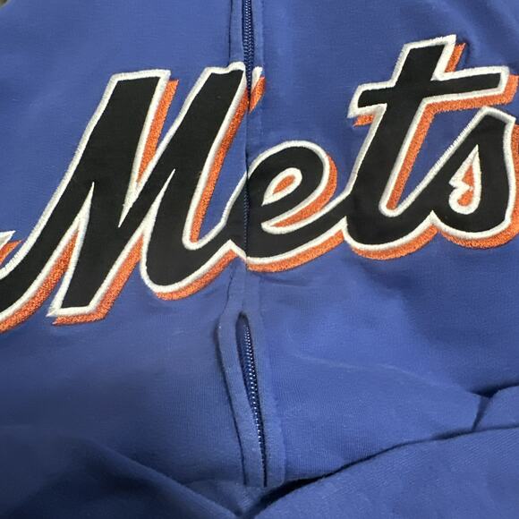Mets Nike Hoodie Full Zip Boy’s L 16/18 Blue Full Zip Embroidered With Pockets - Picture 2 of 5